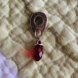 Chamilia Charm/Pandora, Silver with Red Crystal
